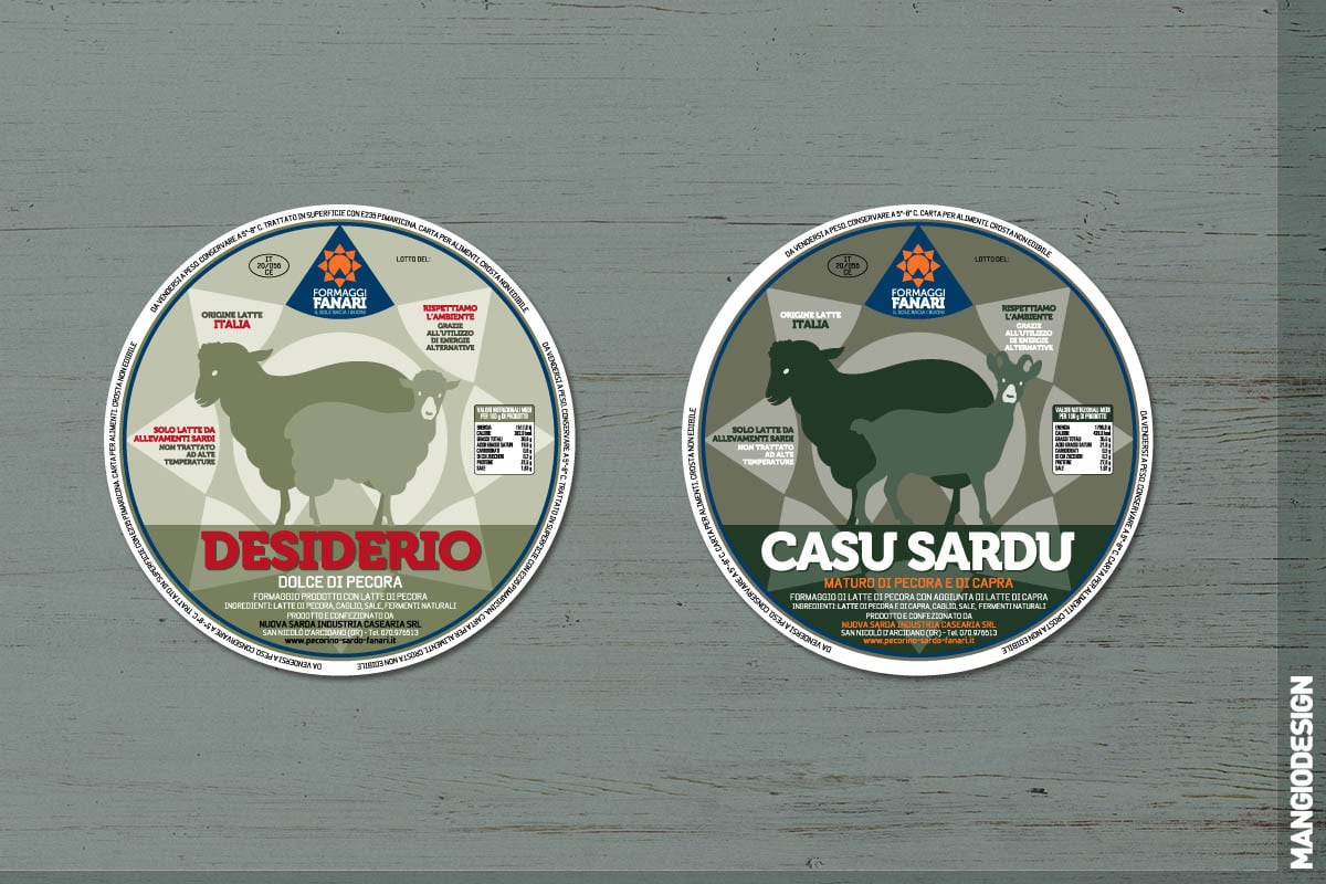 Logo Formaggi Fanari - etichette Desiderio e Caso Sardu