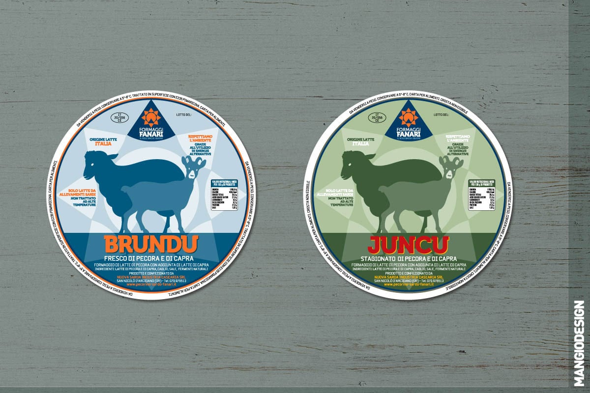 Logo Formaggi Fanari - etichette Brundu e Juncu